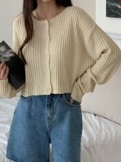 Акція на Кардиган жіночий SHEIN GD-00169084 L Бежевий від Rozetka