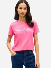 Акція на Футболка бавовняна жіноча Tommy Hilfiger 76J5334_V2B S Рожева від Rozetka