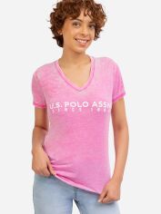 Акція на Футболка жіноча US Polo Assn 215570-2T00A(PINK PEACOCK) XS Рожева від Rozetka