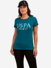 Акція на Футболка бавовняна U.S. Polo Assn 215847-1D00A(HUDSON TEAL) S Зелена від Rozetka