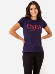 Акція на Футболка бавовняна U.S. Polo Assn 215847-1D00A(EVENING BLUE) XS Темно-синя від Rozetka