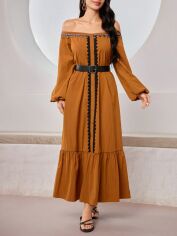 Акція на Сукня жіноча SHEIN GD-00162262 M Кавова від Rozetka