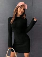 Акція на Плаття в'язане коротке зимове жіноче SHEIN GD-00157237 M Чорне від Rozetka
