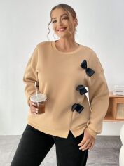 Акція на Світшот жіночий SHEIN GD-00168679 3XL Бежевий від Rozetka