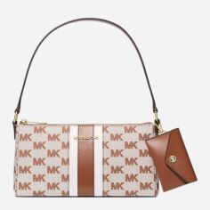 Акція на Сумка багет сідло жіноча середня Michael Kors 656574471 Коричнева від Rozetka