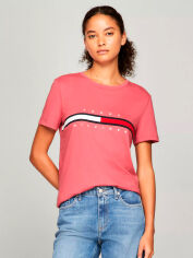Акція на Футболка бавовняна жіноча Tommy Hilfiger 682600551 S Рожева від Rozetka
