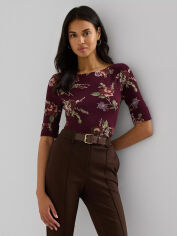 Акція на Футболка бавовняна жіноча Ralph Lauren 200106380 S Бордова від Rozetka
