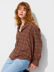 Акція на Сорочка жіноча Uniqlo 802385891 2XL Коричнева від Rozetka