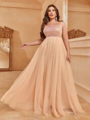 Акція на Плаття вечірнє довге літнє жіноче SHEIN GD-00095476 4XL Світло-рожеве від Rozetka