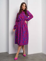 Акція на Сукня міді осіння жіноча ISSA PLUS 14475 3XL Синя від Rozetka