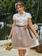 Акція на Сукня вечірня міді літня жіноча SHEIN GD-00168531 XL Бежева від Rozetka