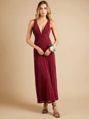 Акція на Сукня вечірня довга літня жіноча SHEIN GD-00169323 L Бордова від Rozetka