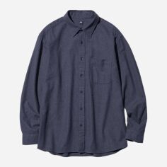 Акція на Сорочка бавовняна чоловіча Uniqlo 68339096 L Синя від Rozetka