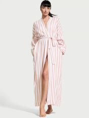 Акція на Халат жіночий Victoria's Secret 456336464 XS/S Білий/Коричневий від Rozetka