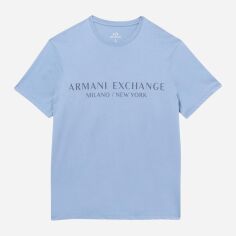 Акція на Футболка бавовняна довга чоловіча Armani Exchange 266778095 XL Синя від Rozetka