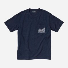 Акція на Футболка бавовняна довга чоловіча Uniqlo 185386454 L Синя від Rozetka