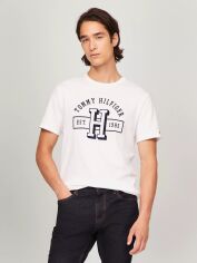 Акція на Футболка бавовняна довга чоловіча Tommy Hilfiger 495422321 2XL Біла від Rozetka
