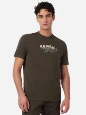 Акція на Футболка бавовняна довга чоловіча Armani Exchange 461269202 XL Зелена від Rozetka