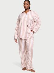 Акція на Піжама (сорочка + штани) жіноча Victoria's Secret 542959653 XXL Білий/Бежевий від Rozetka