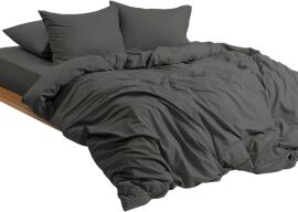 Акція на Комплект постільної білизни Good-Dream Полуторний Євро 160 x 220 см Grey Сатин від Rozetka