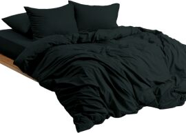 Акція на Комплект постільної білизни Good-Dream Сімейний 2 x 145 x 210 см Black Сатин від Rozetka