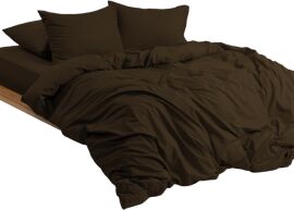 Акція на Комплект постільної білизни Good-Dream Полуторний 145 x 210 см Chocolate Сатин від Rozetka