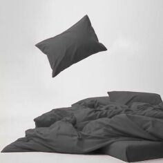 Акція на Комплект постільної білизни Mirson King Size 220х240 см 005 Charcoal Soft Touch of Satin від Rozetka