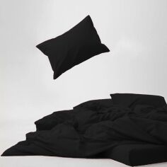 Акція на Комплект постільної білизни Mirson Полуторний Євро 160х220 см 006 Black Soft Touch of Satin від Rozetka
