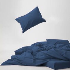 Акція на Комплект постільної білизни Mirson Полуторний 143х210 см 011 Navy Soft Touch of Satin від Rozetka