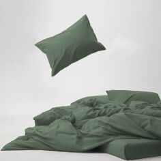 Акція на Комплект постільної білизни Mirson Євро 200х220 см 017 Olive Green Soft Touch of Satin від Rozetka