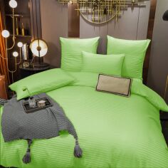 Акція на Підковдра MirSon Royal Soft Stripe 30-0016 Light Green 160х220 см від Rozetka
