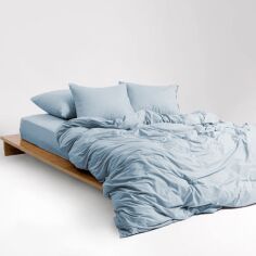 Акція на Простирадло MirSon Soft Touch of Satin 019 Gray-blue 150х220 см від Rozetka
