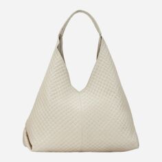 Акція на Сумка хобо жіноча з натуральної шкіри велика Regina Notte Shopper 3949 Бежева від Rozetka
