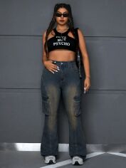 Акція на Джинси жіночі SHEIN GD-00136084 XL Темно-сині від Rozetka