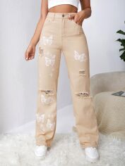 Акція на Джинси жіночі SHEIN GD-00157052 M Кремові від Rozetka