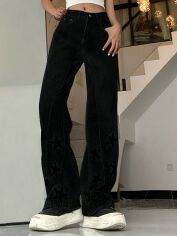 Акція на Джинси жіночі SHEIN GD-00156430 XL Чорні від Rozetka