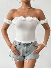 Акція на Футболка жіноча SHEIN GD-00165815 S Біла від Rozetka