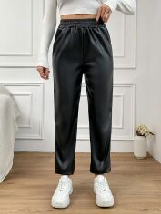 Акція на Штани жіночі SHEIN GD-00158350 XL Чорні від Rozetka