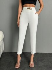 Акція на Штани жіночі SHEIN GD-00100658 L Білі від Rozetka