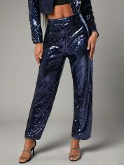 Акція на Штани жіночі SHEIN GD-00158289 L Темно-сині від Rozetka