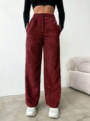 Акція на Штани жіночі SHEIN GD-00158290 L Бордові від Rozetka