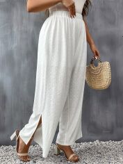 Акція на Штани жіночі SHEIN GD-00163728 XL Білі від Rozetka