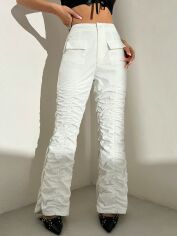 Акція на Штани жіночі SHEIN GD-00158292 L Білі від Rozetka