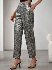 Акція на Штани жіночі SHEIN GD-00158314 S Сріблясті від Rozetka
