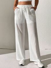 Акція на Штани жіночі SHEIN GD-00158343 XS-Tall Білі від Rozetka