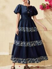Акція на Сукня довга літня жіноча SHEIN GD-00170336 S Темно-синя від Rozetka