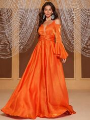 Акція на Сукня вечірня довга жіноча SHEIN GD-00158107 XL Помаранчева від Rozetka
