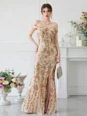 Акція на Сукня вечірня довга жіноча SHEIN GD-00162937 XL Золота від Rozetka