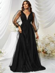 Акція на Сукня вечірня довга жіноча SHEIN GD-00165311 L Чорна від Rozetka