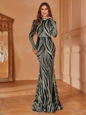 Акція на Сукня вечірня довга жіноча SHEIN GD-00165336 S Чорна від Rozetka